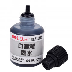得力(deli) 可加墨白板笔补充用墨水S630  12ml黑色