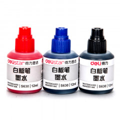 得力(deli) 可加墨白板笔补充用墨水S630  12ml红色