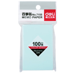 得力7155彩色百事贴  留言便签纸可粘贴  76*51mm随机色 （单位：包）