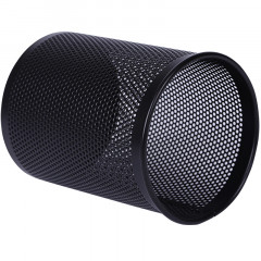 得力(deli) 909密集金属网纹圆形笔筒  黑色