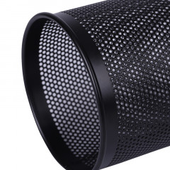 得力(deli) 909密集金属网纹圆形笔筒  黑色