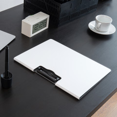 得力5011横式折页板夹 账单夹板 文件夹 资料夹 菜单夹  白色