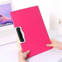 得力5011横式折页板夹 账单夹板 文件夹 资料夹 菜单夹  红色