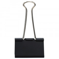 得力(deli) 19mm黑色长尾夹票夹 小号金属燕尾夹票据夹子 8565 （40只/桶）