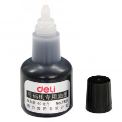 得力（deli）7521号码机专用油墨 黑 （单位：瓶）