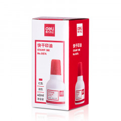 得力 9874 快干清洁印泥油 40ml （单位：瓶）