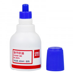 得力（deli） 9874快干清洁印油40ml蓝色 （单位：瓶）