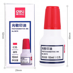 得力(deli) 财务印章光敏印油 10ml红 （单位：瓶）