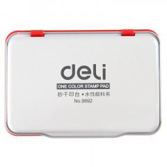 得力(deli)金属方形 中号120*80mm秒干印台印泥 9892红色（单位：个）
