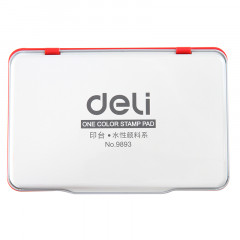 得力 9893 秒干印台印泥  143ｘ87mm大号 红色（单位：个）