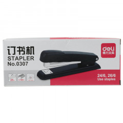 得力 12#钉订书机  20页 24/6 精致型厚实订书机 订书器 0307颜色随机