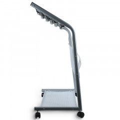 得力(deli)六层铝合金夹条报纸架9302报刊架 宣传杂志展示架 办公室落地置物架 高0.87米