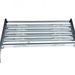 得力(deli)六层铝合金夹条报纸架9302报刊架 宣传杂志展示架 办公室落地置物架 高0.87米