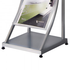 得力(deli)四层金属流线型报刊杂志架 9309书刊架 宣传册展示架落地资料架 高1.45米