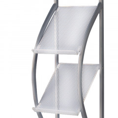 得力(deli)四层金属流线型报刊杂志架 9309书刊架 宣传册展示架落地资料架 高1.45米